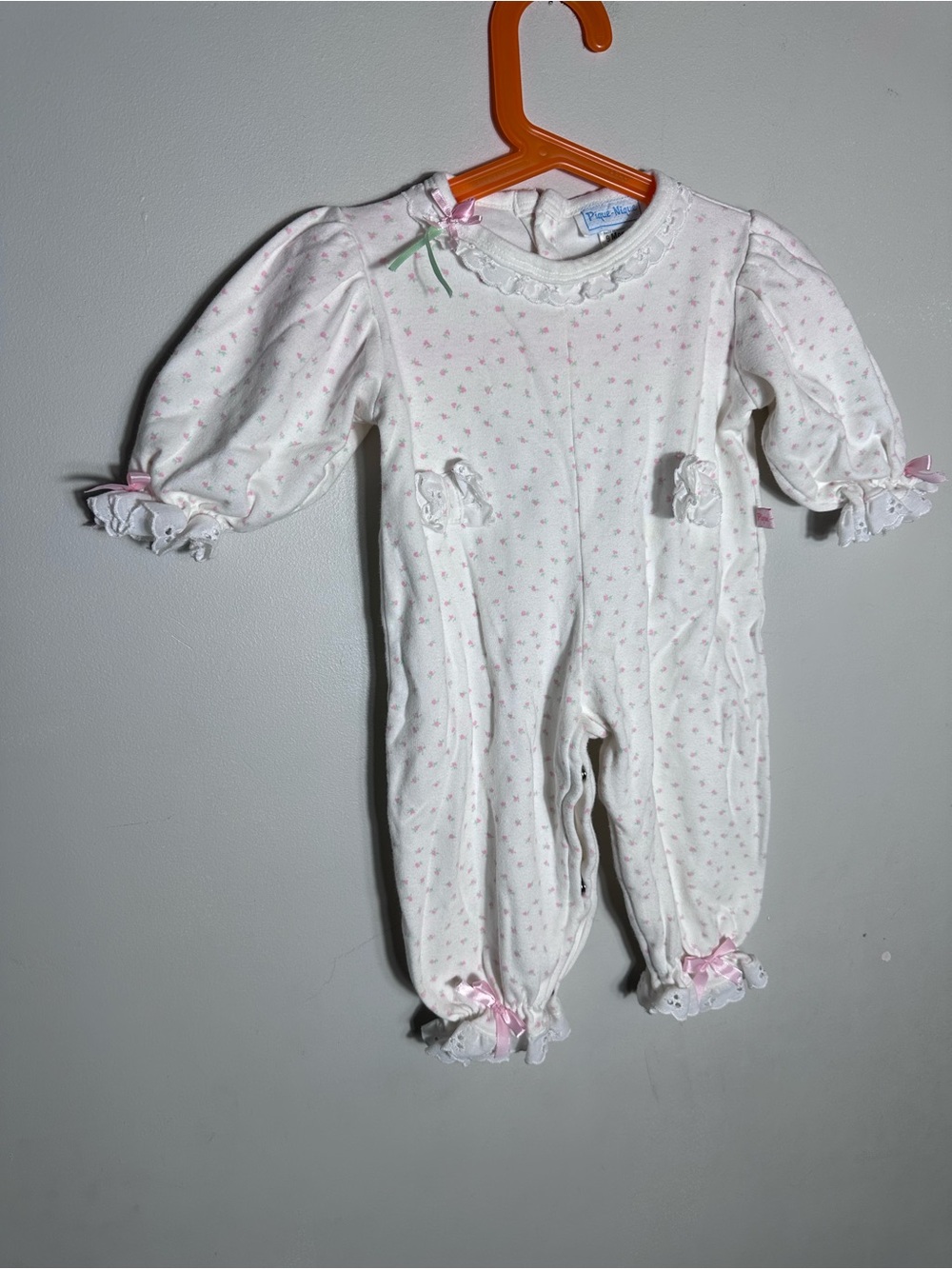 Vintage White & Pink Floral One-Piece Romper